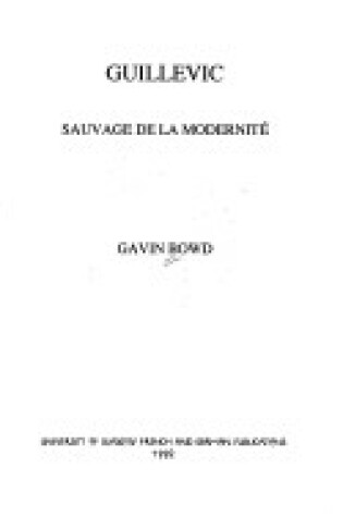 Cover of Guillevic, Sauvage de la Modernite