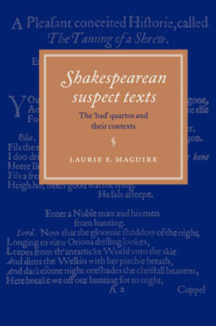 Cover of Shakespearean Suspect Texts