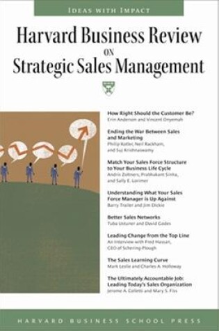 Cover of "Harvard Business Review" on Strategic Sales Management