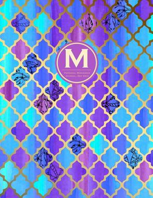 Book cover for Monogram Journal M - Personal, Dot Grid - Blue & Purple Moroccan Design