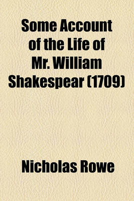 Book cover for Some Account of the Life of Mr. William Shakespear (1709)