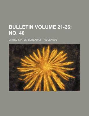 Book cover for Bulletin Volume 21-26; No. 40