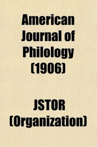 Cover of American Journal of Philology (1906)