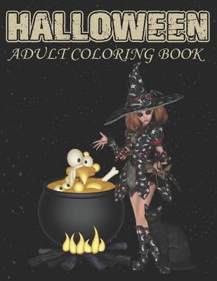 Book cover for Halloween Adult Coloring Book