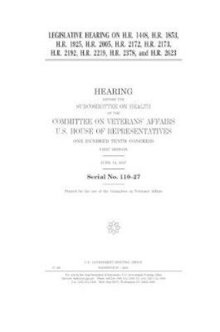 Cover of Legislative hearing on H.R. 1448, H.R. 1853, H.R. 1925, H.R. 2005, H.R. 2172, H.R. 2173, H.R. 2192, H.R. 2219, H.R. 2378, and H.R. 2623