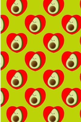 Book cover for Cute Avocado In Red Heart Pattern Notebook