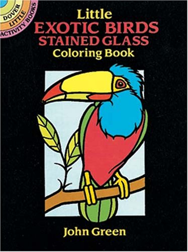 Book cover for Little Exotic Birds Stained Glass Colouring Book