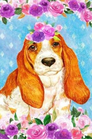 Cover of Journal Notebook For Dog Lovers Basset Hound In Flowers 4