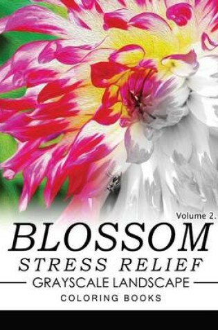 Cover of Blossom Stress Relief Grayscale Landscape Coloring Books Volume 2