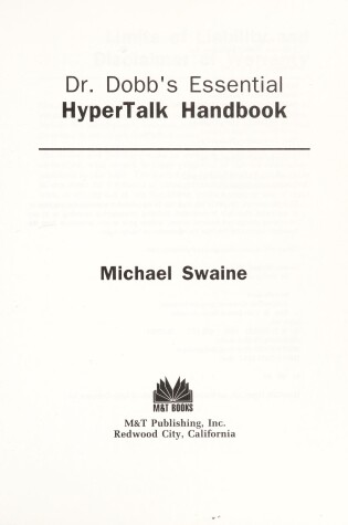 Cover of Dr. Dobbs Essentials Hypertalk Handbook