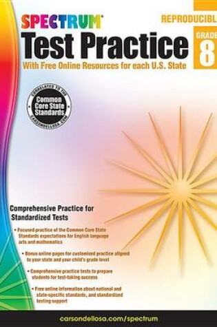 Cover of Spectrum Test Practice, Grade 8