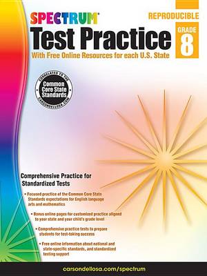 Book cover for Spectrum Test Practice, Grade 8