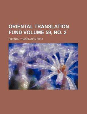 Book cover for Oriental Translation Fund Volume 59, No. 2