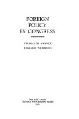 Cover of Foreign Policy by Congress