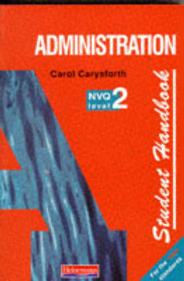 Cover of S/NVQ Administration Level 2 Student Handbook 1st edition