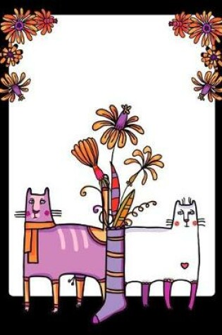 Cover of My Big Fat Journal Notebook For Cat Lovers Funny Cats In Socks With Flowers 8