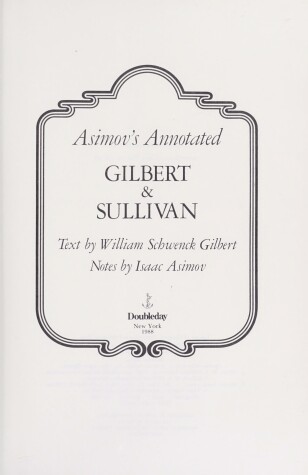 Book cover for Asimov's Annotated Gilbert & Sullivan