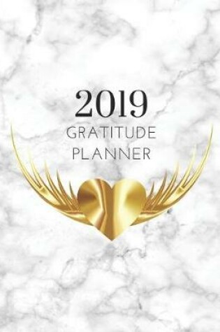 Cover of 2019 Marble Grey Gratitude Journal Daily Planner