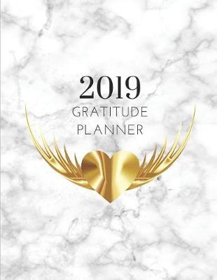 Book cover for 2019 Marble Grey Gratitude Journal Daily Planner