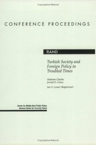 Cover of Turkish Society and Foreign Policy in Troubled Times