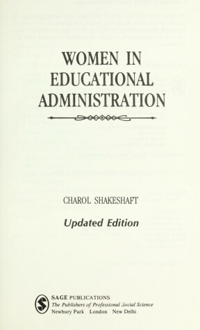 Book cover for Women in Educational Administration