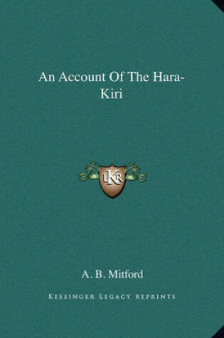Cover of An Account of the Hara-Kiri