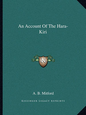 Book cover for An Account of the Hara-Kiri