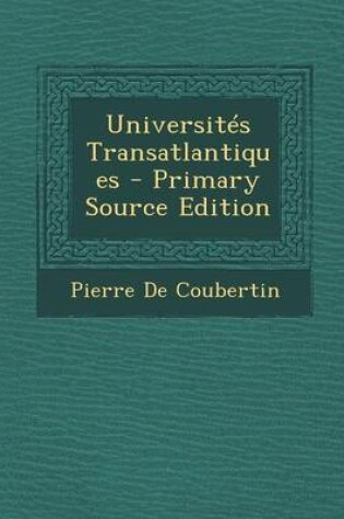 Cover of Universites Transatlantiques