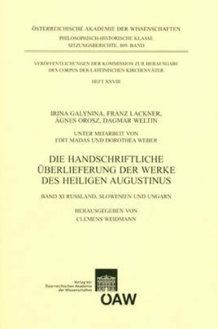 Cover of Die Handschriftliche Uberlieferung Der Werke Des Heiligen Augustinus