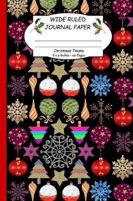 Book cover for Wide Ruled Journal Paper.Christmas Theme