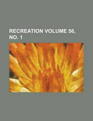 Book cover for Recreation Volume 56, No. 1