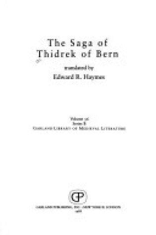 Cover of The Saga of Thidrek of Bern