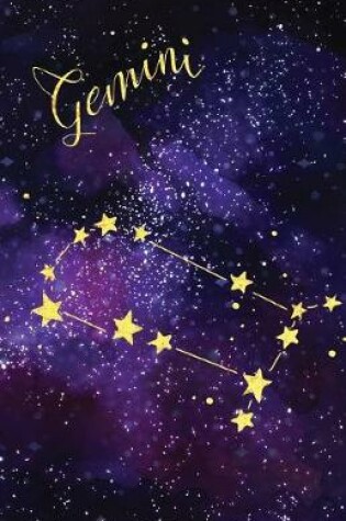 Cover of Journal Notebook Zodiac Sign Gemini Constellation