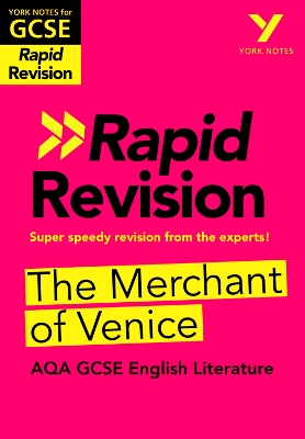 Book cover for York Notes for AQA GCSE (9-1) Rapid Revision Guide: The Merchant of Venice - catch up, revise and be ready for the 2025 and 2026 exams