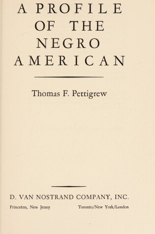 Cover of A Profile of the Negro American