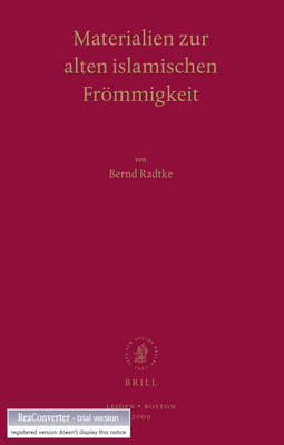 Cover of Materialien zur alten islamischen Froemmigkeit