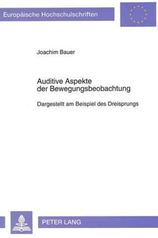 Cover of Auditive Aspekte Der Bewegungsbeobachtung