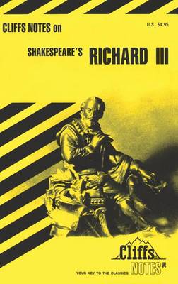 Book cover for Cliffsnotes on Shakespeare's Richard III