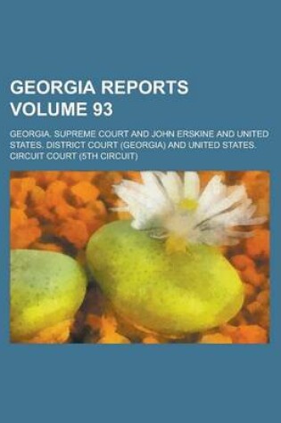 Cover of Georgia Reports Volume 93