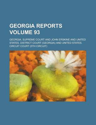 Book cover for Georgia Reports Volume 93