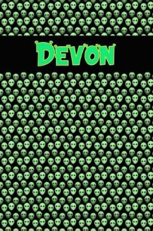 Cover of 120 Page Handwriting Practice Book with Green Alien Cover Devon