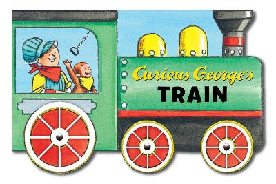 Book cover for Curious George's Train: Mini Movers Shaped Board Books