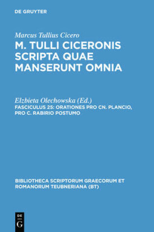 Cover of Orationes Pro Cn. Plancio, Pro C. Rabirio Postumo