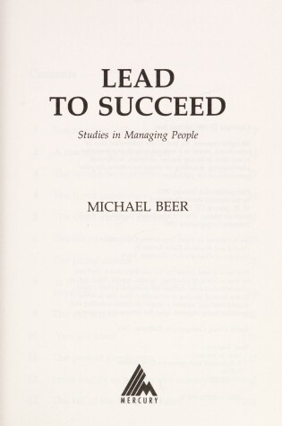 Cover of Lead to Succeed