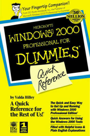 Cover of Windows 2000 Server for Dummies Quick Reference