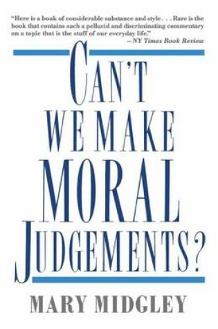 Cover of Can't We Make Moral Judgements?