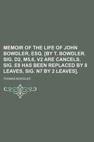 Cover of Memoir of the Life of John Bowdler, Esq. [By T. Bowdler. Sig. D2, M5,6, V2 Are Cancels. Sig. E8 Has Been Replaced by 8 Leaves, Sig. N7 by 2 Leaves].