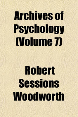 Book cover for Archives of Psychology (Volume 7)