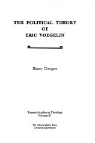 Cover of The Political Theory of Eric Voegelin