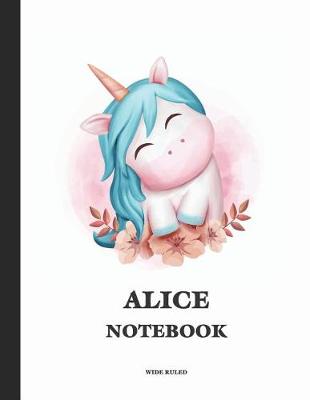 Book cover for Alice Wide Ruled Notebook